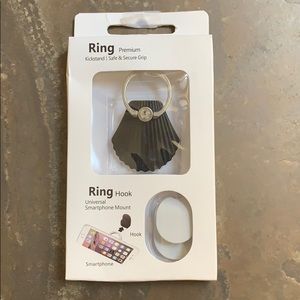 Sea Shell Bling Ring Hook/Kickstand For Cell Phone